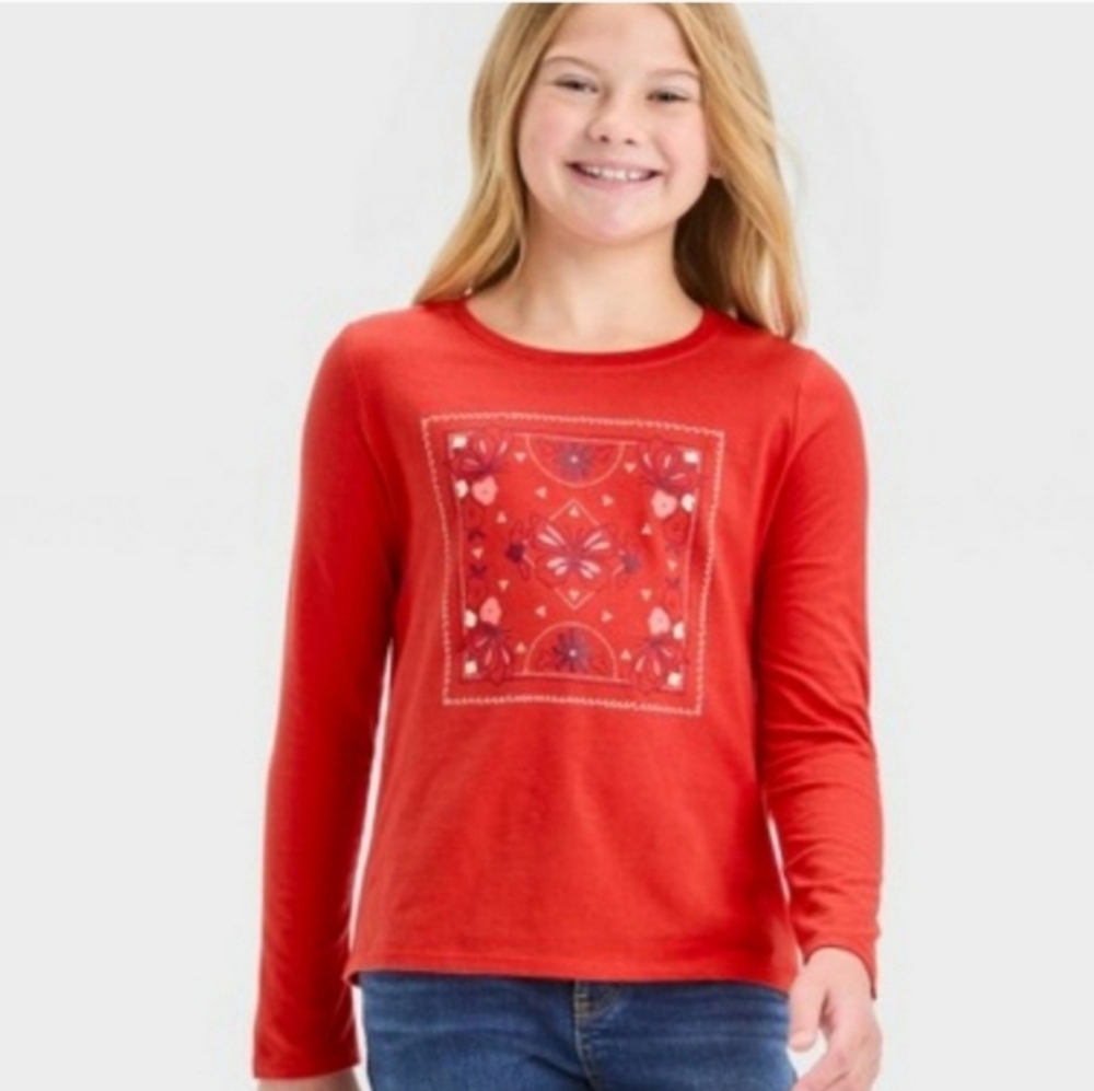 ❤️10/$10 New Red Long Sleeve Kids Shirt Butterflies